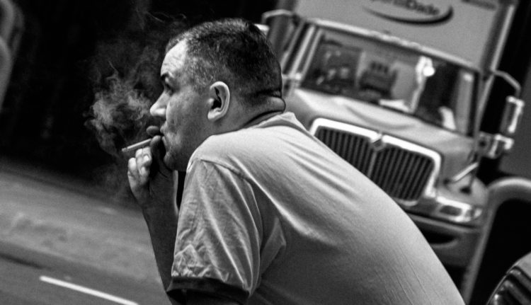 Man sitting and smoking